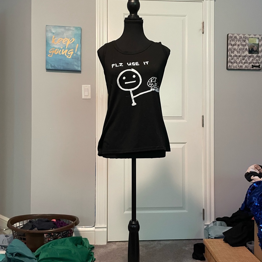 Black Graphic Tank Top